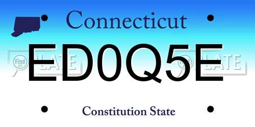 ED0Q5E Connecticut License Plate