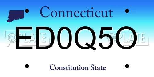 ED0Q5O Connecticut License Plate