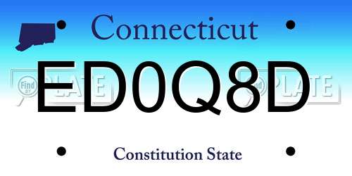 ED0Q8D Connecticut License Plate