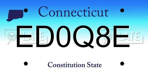 ED0Q8E Connecticut License Plate
