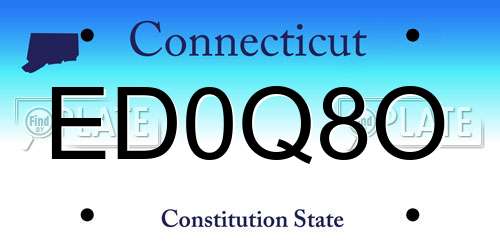 ED0Q8O Connecticut License Plate