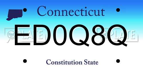 ED0Q8Q Connecticut License Plate