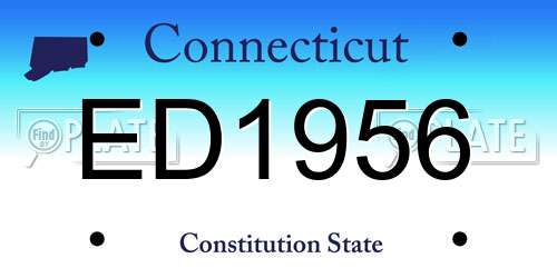 ED1956 Connecticut License Plate