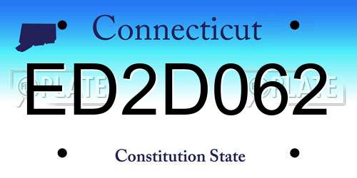ED2D062 Connecticut License Plate
