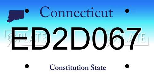 ED2D067 Connecticut License Plate