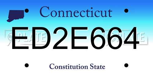ED2E664 Connecticut License Plate