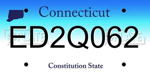ED2Q062 Connecticut License Plate