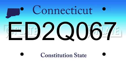 ED2Q067 Connecticut License Plate