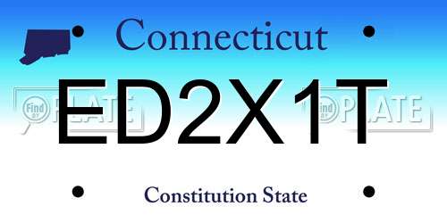 ED2X1T Connecticut License Plate
