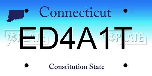 ED4A1T Connecticut License Plate