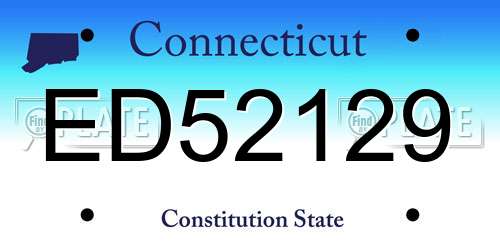 ED52129 Connecticut License Plate