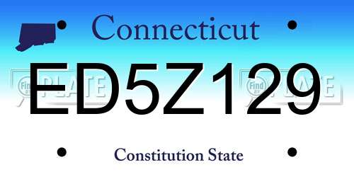 ED5Z129 Connecticut License Plate