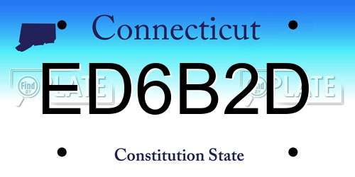 ED6B2D Connecticut License Plate