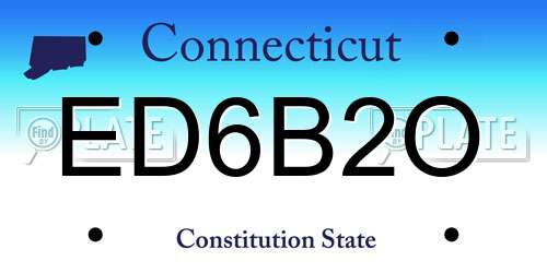 ED6B2O Connecticut License Plate