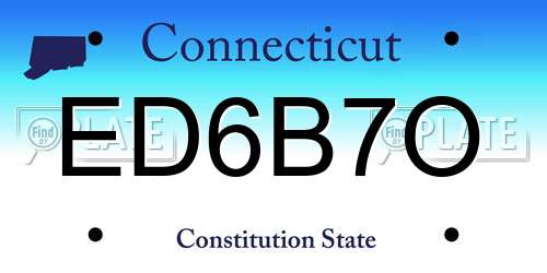 ED6B7O Connecticut License Plate