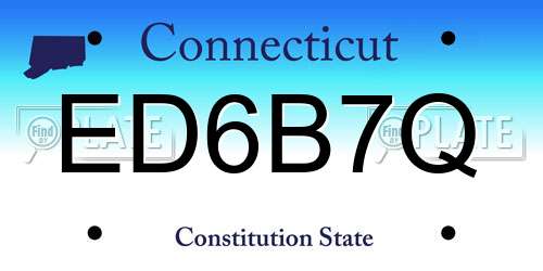 ED6B7Q Connecticut License Plate