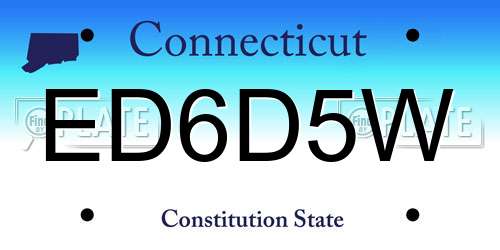 ED6D5W Connecticut License Plate