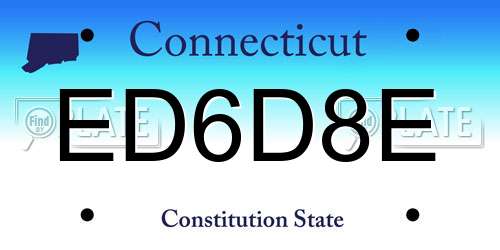 ED6D8E Connecticut License Plate