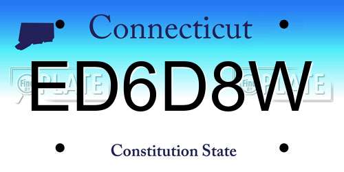 ED6D8W Connecticut License Plate