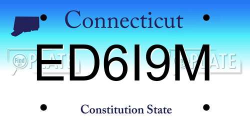 ED6I9M Connecticut License Plate