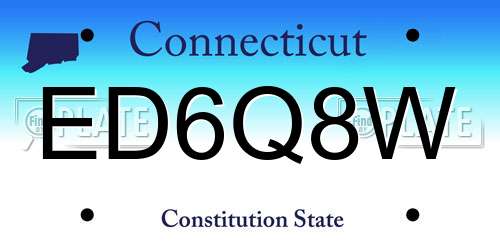 ED6Q8W Connecticut License Plate