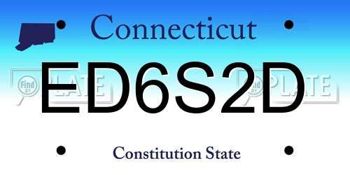ED6S2D Connecticut License Plate