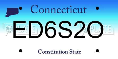 ED6S2O Connecticut License Plate