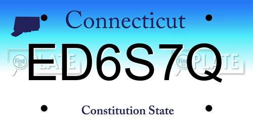 ED6S7Q Connecticut License Plate