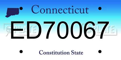 ED70067 Connecticut License Plate