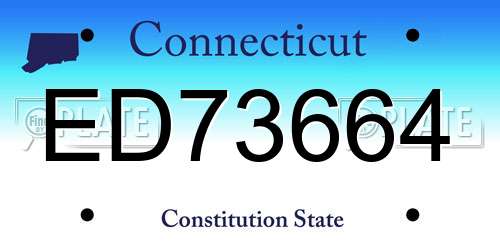 ED73664 Connecticut License Plate