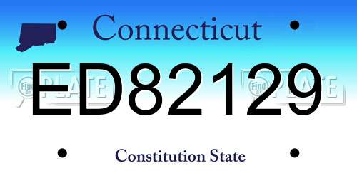 ED82129 Connecticut License Plate