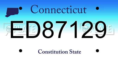 ED87129 Connecticut License Plate