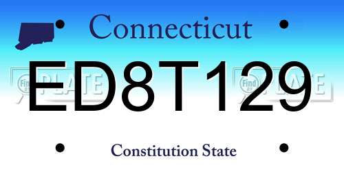 ED8T129 Connecticut License Plate