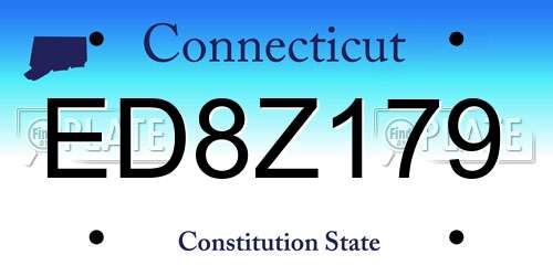 ED8Z179 Connecticut License Plate