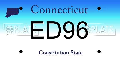 ED96 Connecticut License Plate