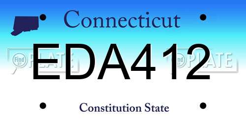 EDA412 Connecticut License Plate