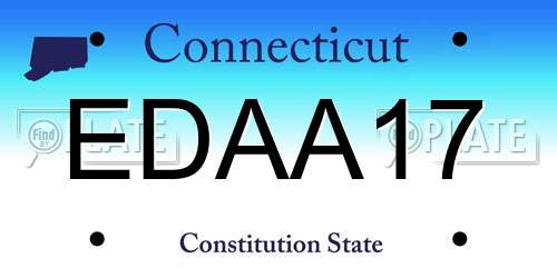 EDAA17 Connecticut License Plate