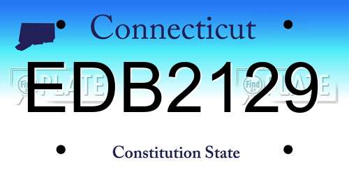 EDB2129 Connecticut License Plate