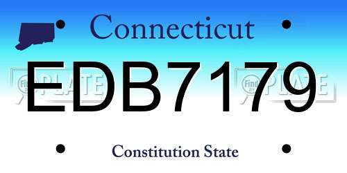 EDB7179 Connecticut License Plate