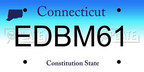 EDBM61 Connecticut License Plate