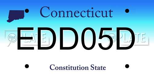EDD05D Connecticut License Plate