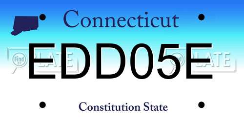 EDD05E Connecticut License Plate