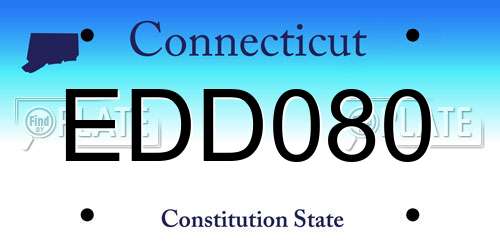 EDD080 Connecticut License Plate