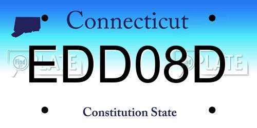 EDD08D Connecticut License Plate