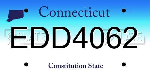 EDD4062 Connecticut License Plate