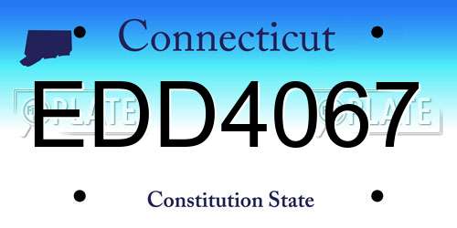 EDD4067 Connecticut License Plate