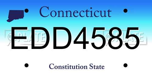 EDD4585 Connecticut License Plate