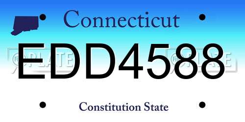 EDD4588 Connecticut License Plate