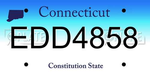 EDD4858 Connecticut License Plate