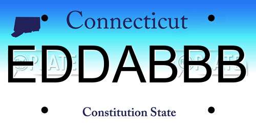 EDDABBB Connecticut License Plate
